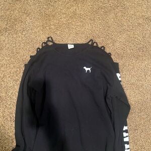Victoria's Secret PINK Black Cutout Sweatshirt